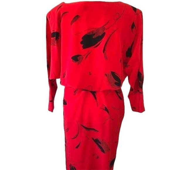 On The Rocks Dress Size 3 Juniors Womens Vintage Red Black Elastic Waist Belt - Picture 2 of 13